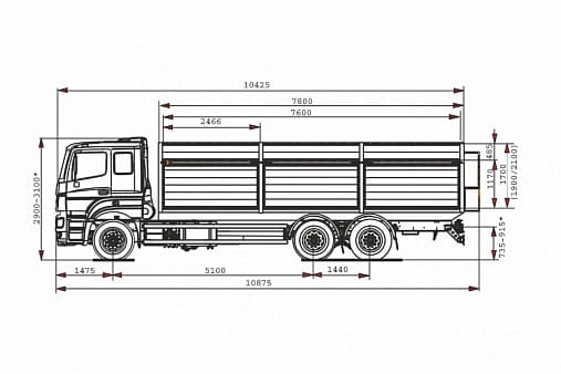 Зерновоз КАМАЗ 65207-85002-87(S5) габариты, чертеж 1